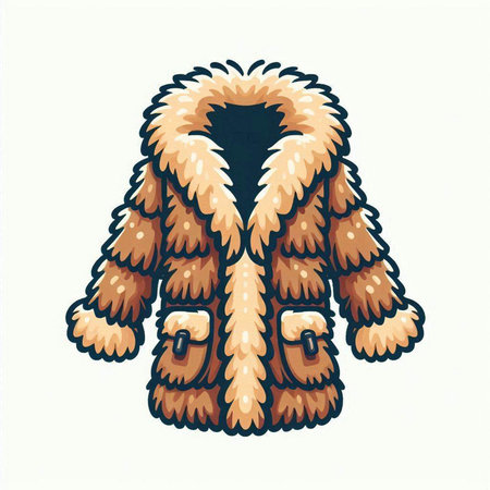 Fur coat isolated on a white background. Vector illustration for your designのイラスト素材