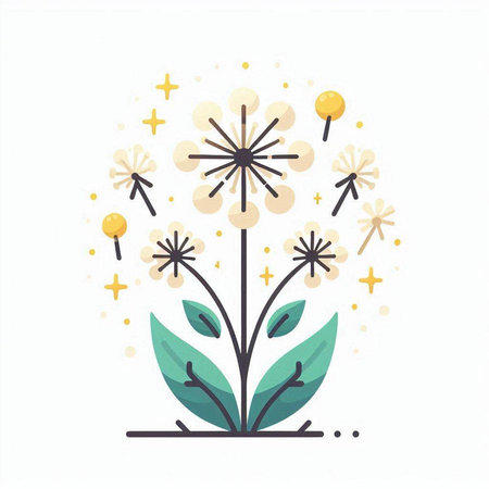 Flower icon. Vector illustration in flat style on white background.のイラスト素材