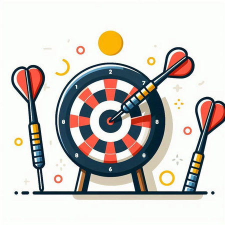 Darts and darts on a white background. Vector flat illustration.のイラスト素材