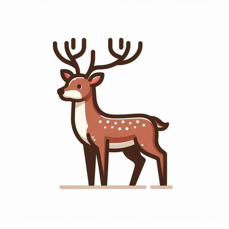 Deer isolated on white background. Vector illustration. Eps 10.のイラスト素材