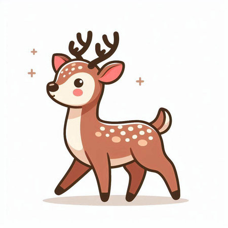 cute deer on white background, vector illustration, eps10のイラスト素材