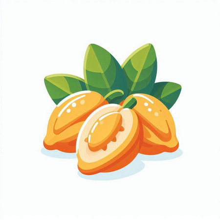 Illustration of mango fruit on a white background. Vector illustration.のイラスト素材