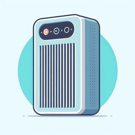 Air conditioner. Vector illustration in flat style. Air conditioner.のイラスト素材
