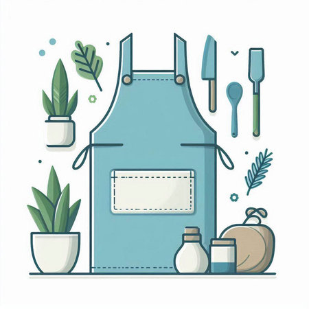 Kitchen tools and accessories. Vector illustration in flat cartoon style.のイラスト素材