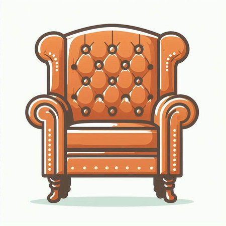 Vintage armchair isolated on a white background. Vector illustration.のイラスト素材