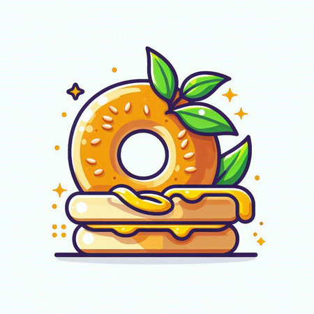 Donut icon. Vector illustration of sweet donut on white background.のイラスト素材