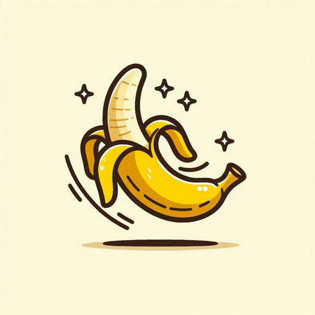 Banana fruit icon, vector illustration. Flat design style. Healthy lifestyle concept.のイラスト素材