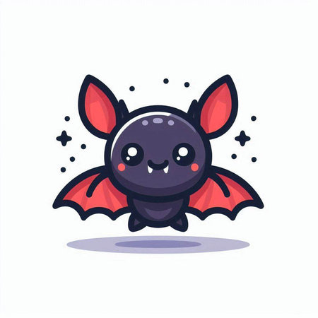 Cute bat flying in the sky. Vector cartoon character illustration.のイラスト素材