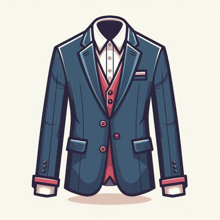Illustration of a business suit on a white background, vector illustrationのイラスト素材