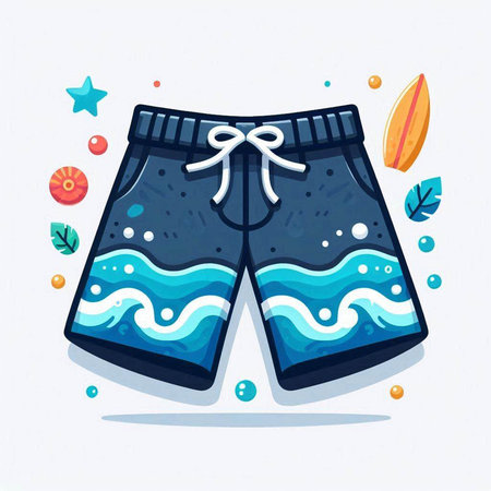 Swimming trunks. Vector illustration on white background. Flat style.のイラスト素材