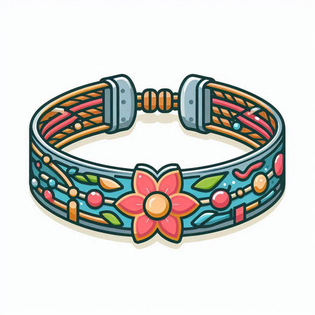 Hand drawn bracelets isolated on white background. Vector illustration in doodle style.のイラスト素材