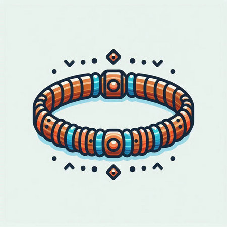 Ethnic boho bracelets. Boho style. Vector illustration.のイラスト素材