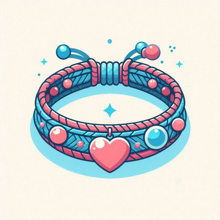 Hand drawn vector illustration of a jewelry ring with gems and hearts.のイラスト素材
