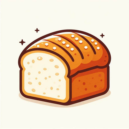 Illustration of a loaf of bread on a white background, vector illustrationのイラスト素材
