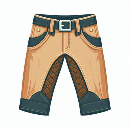 Jeans shorts isolated on a white background. Vector illustration for your designのイラスト素材