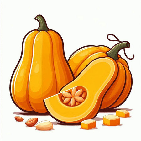 Pumpkin isolated on white background. Vector illustration. Eps 10のイラスト素材
