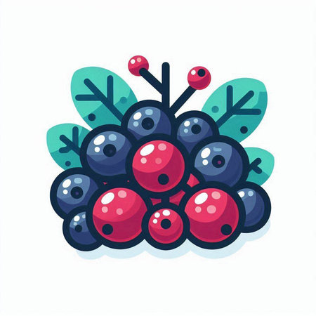 Christmas berry. Vector illustration. Isolated on white background.のイラスト素材