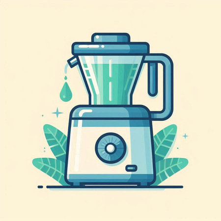 Illustration of a blender for smoothie. Flat style vector illustration.のイラスト素材
