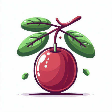 Illustration of a cherry on a white background. Vector illustration.のイラスト素材