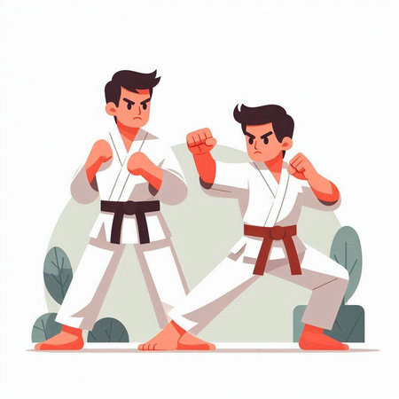 Tae Kwon Do or Karate Sport Vector Illustration.のイラスト素材