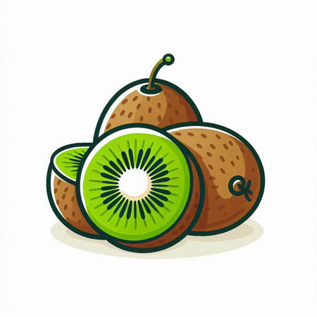 Kiwi fruit icon isolated on white background. Vector illustration.のイラスト素材