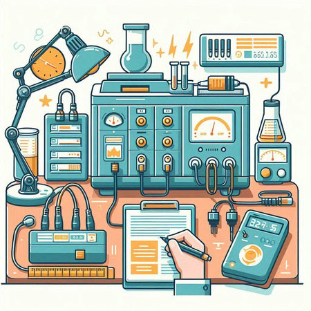 Vector illustration of laboratory equipment. Science, chemistry, biology, medicine.のイラスト素材