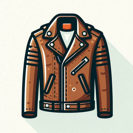 Vector illustration of a jacket in retro style. Isolated on white background.のイラスト素材