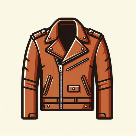 Vector illustration of a brown jacket. Isolated on white background.のイラスト素材