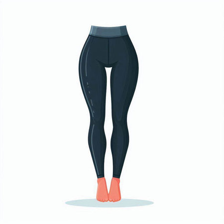 Fashionable female legs in leggings. Vector illustration.のイラスト素材