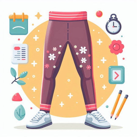 Fitness and healthy lifestyle concept. Vector illustration in flat style.のイラスト素材