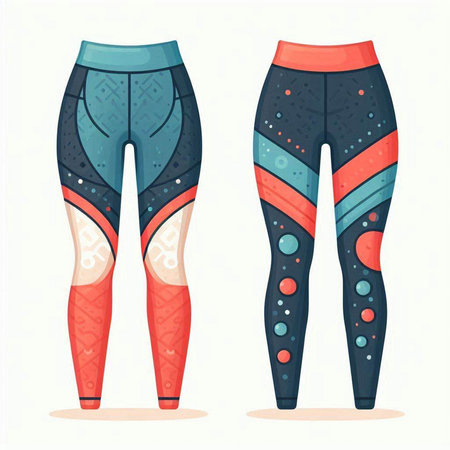 Women's leggings. Sportswear. Vector illustration.のイラスト素材