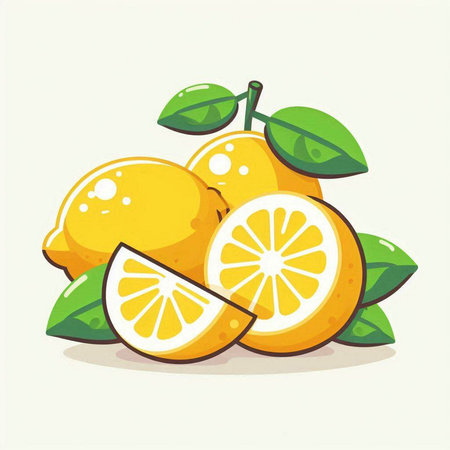 Lemons vector illustration isolated on white background. Vector illustration.のイラスト素材