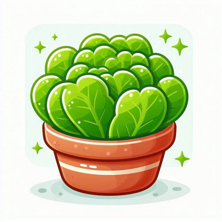 Illustration of a cactus in a pot on a white backgroundのイラスト素材