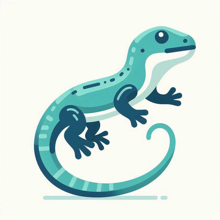 Vector illustration of a lizard on a white background. Flat style.のイラスト素材