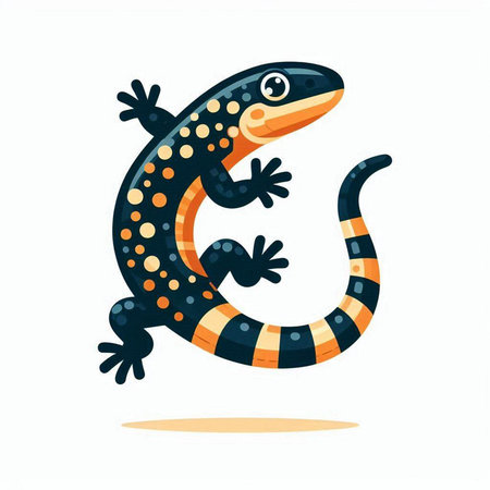 Lizard on a white background. Vector illustration of a lizard.のイラスト素材