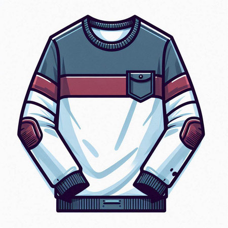 Men's sweater on a white background. Vector illustration of a sweater.のイラスト素材