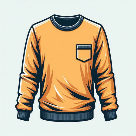 Vector illustration of an orange sweater with a hood on a white backgroundのイラスト素材