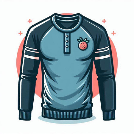 Illustration of a t-shirt with a strawberry on a white backgroundのイラスト素材