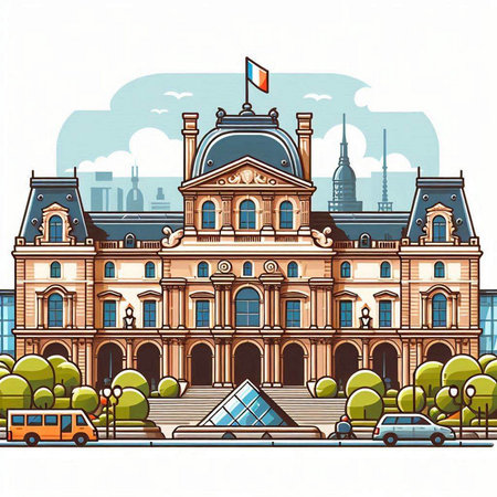 Bucharest, Romania, Europe. City architecture. Vector illustration.のイラスト素材