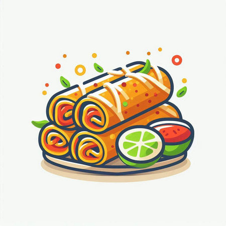 Illustration of a roll cake on a white background. Vector illustration.のイラスト素材