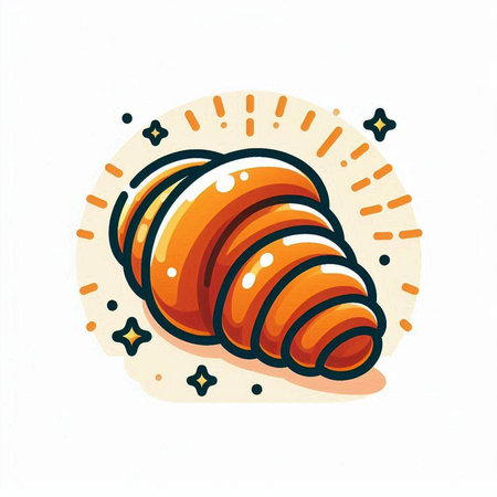 Croissant icon. Vector illustration of a croissant.のイラスト素材