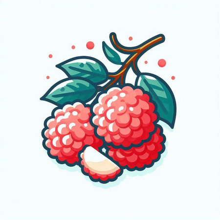 Raspberry fruit vector illustration. Isolated on a white background.のイラスト素材