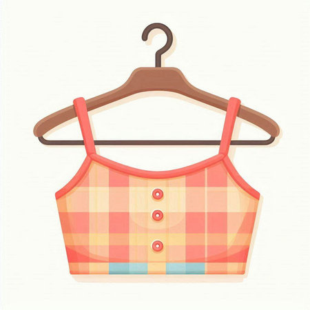 Illustration of a shirt on a hanger. Vector illustration.のイラスト素材