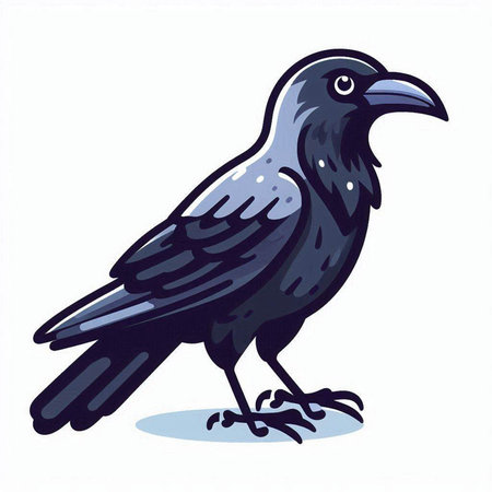 drawing of a crow on a white background. vector illustration.のイラスト素材