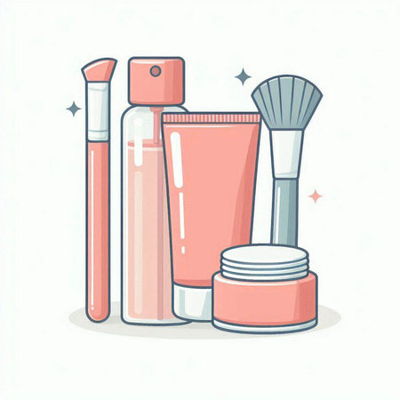 Cosmetic set. Colorful vector illustration in flat cartoon style.のイラスト素材
