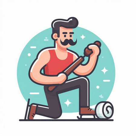 Man playing the electric guitar. Vector illustration in a flat style.のイラスト素材