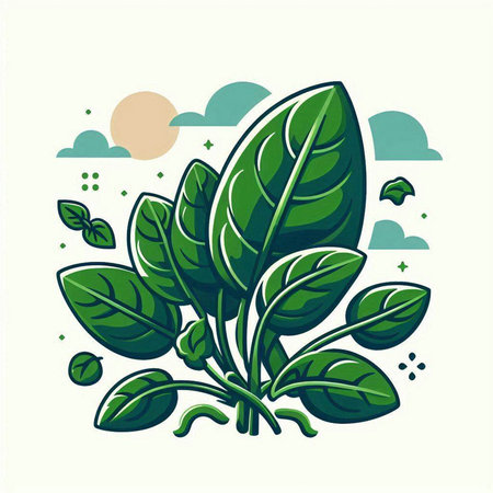 Green leaves in the form of a flower. Vector illustration for your designのイラスト素材