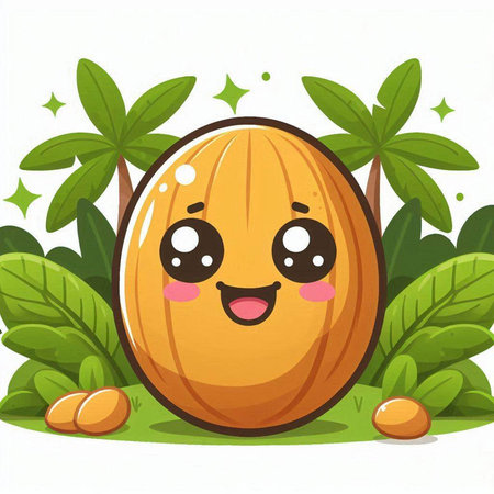 Illustration of a Cute Melon Fruit Mascot Characterのイラスト素材