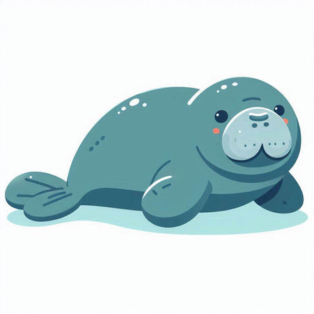 Cute seal cartoon. Vector illustration isolated on a white background.のイラスト素材