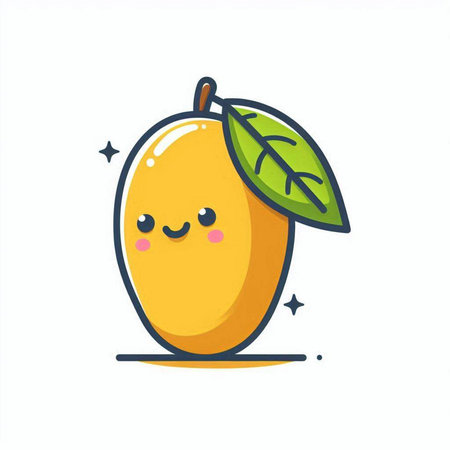 Mango fruit character. Vector flat cartoon kawaii character illustration icon designのイラスト素材